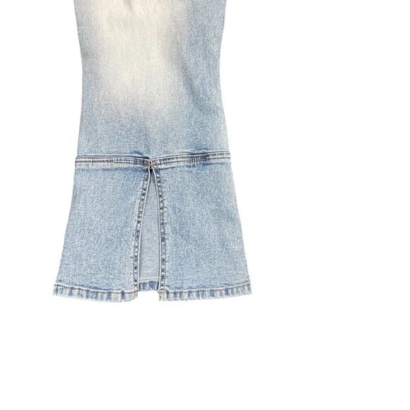 Cropped Capri Jeans Sz 9 Y2K Bare Back Flare Hip Hugger Hippie Boho Festival - Picture 7 of 7